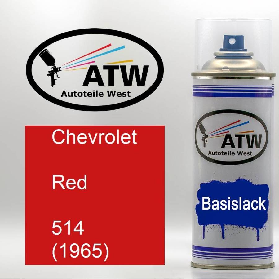 Chevrolet, Red, 514 (1965): 400ml Sprühdose, von ATW Autoteile West.